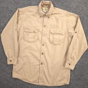 Vintage Camel Trophy Field Shirt Mens M Khaki Cargo Pockets Safari Bush Outdoor